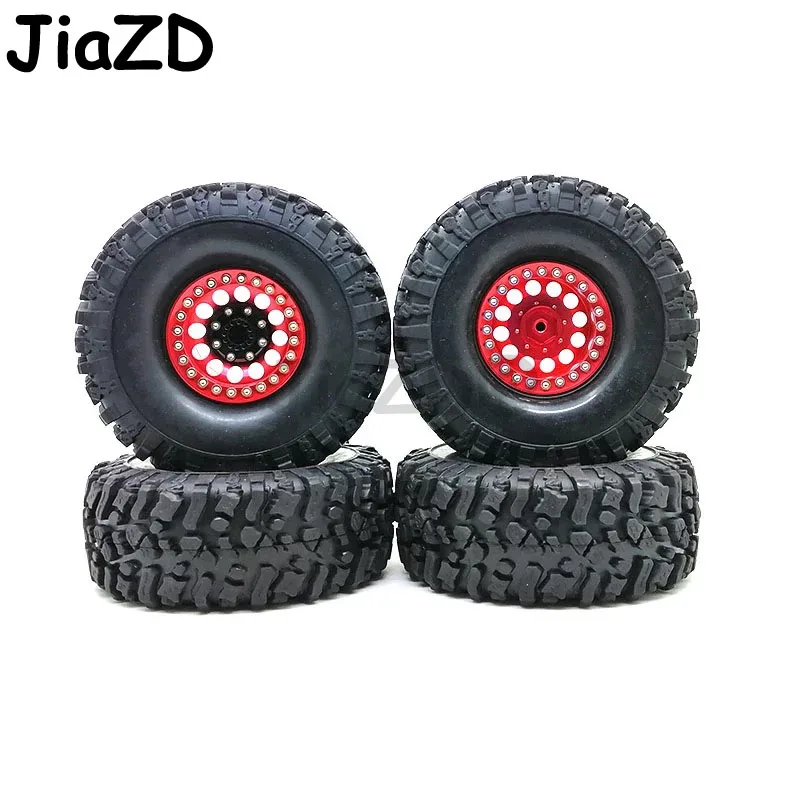 Металлический красный Beadlock колеса 1 9 дюйма 4 шт. шины 120 мм для 1/10 RC Rock Crawler axic SCX10 JEEP