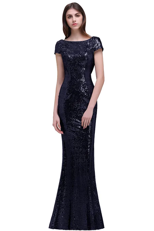 navy blue Модное светоотражающее платье, розовое золото, свадебные платья, расшитые блестками, платье русалки Для Свадебное праздничное платье demoisle D'honneur - Цвет: navy blue