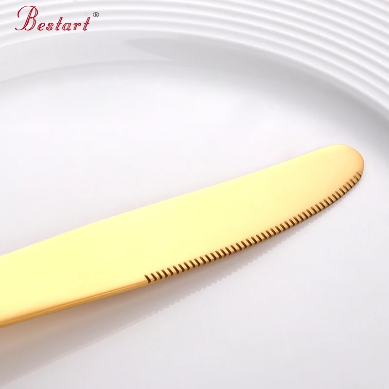 Высококачественный набор столовых приборов из нержавеющей стали 18/8, золотой набор столовых приборов, посуда синего цвета, столовые приборы черного цвета, столовый нож, набор столовых вилок