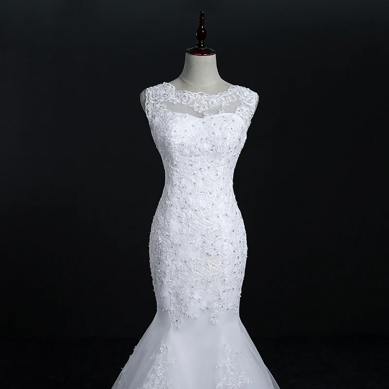 Fansmile, новинка, Vestidos de Novia, вышивка, кружево, Русалка, свадебное платье,, свадебные платья размера плюс, индивидуальные FSM-569M