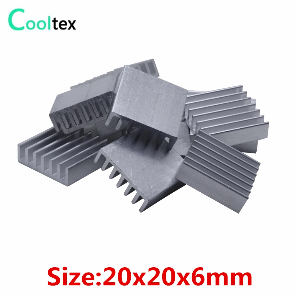 

1000 шт., алюминиевый радиатор для чипа ОЗУ, 20x20x6 мм