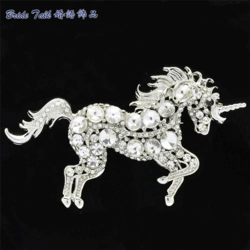 Женские украшения броши в виде животных прозрачная брошь единорога лошади