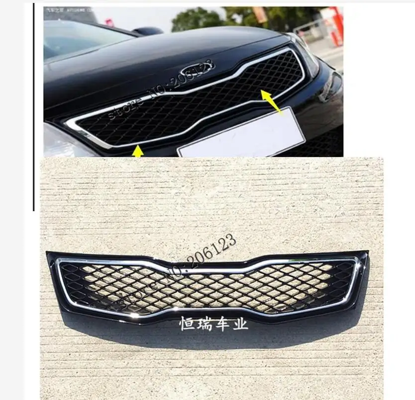 With LOGO Car avant Grill Grille cas avec une bande pour 2010 2011 2012 2013 For KIA optima K5 Very good quality - Название цвета: A