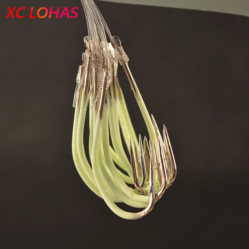 Горячая 30 шт./упак. световой Рыбная ловля молния 12 16 # колючей Крючки PESCA решать