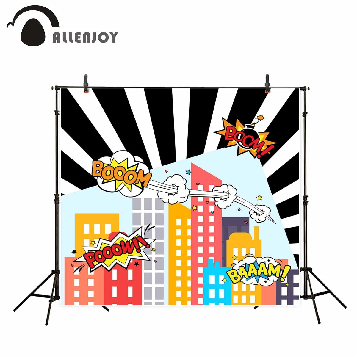 Allenjoy фон для фотосъемки с красочными мультяшными городскими зданиями