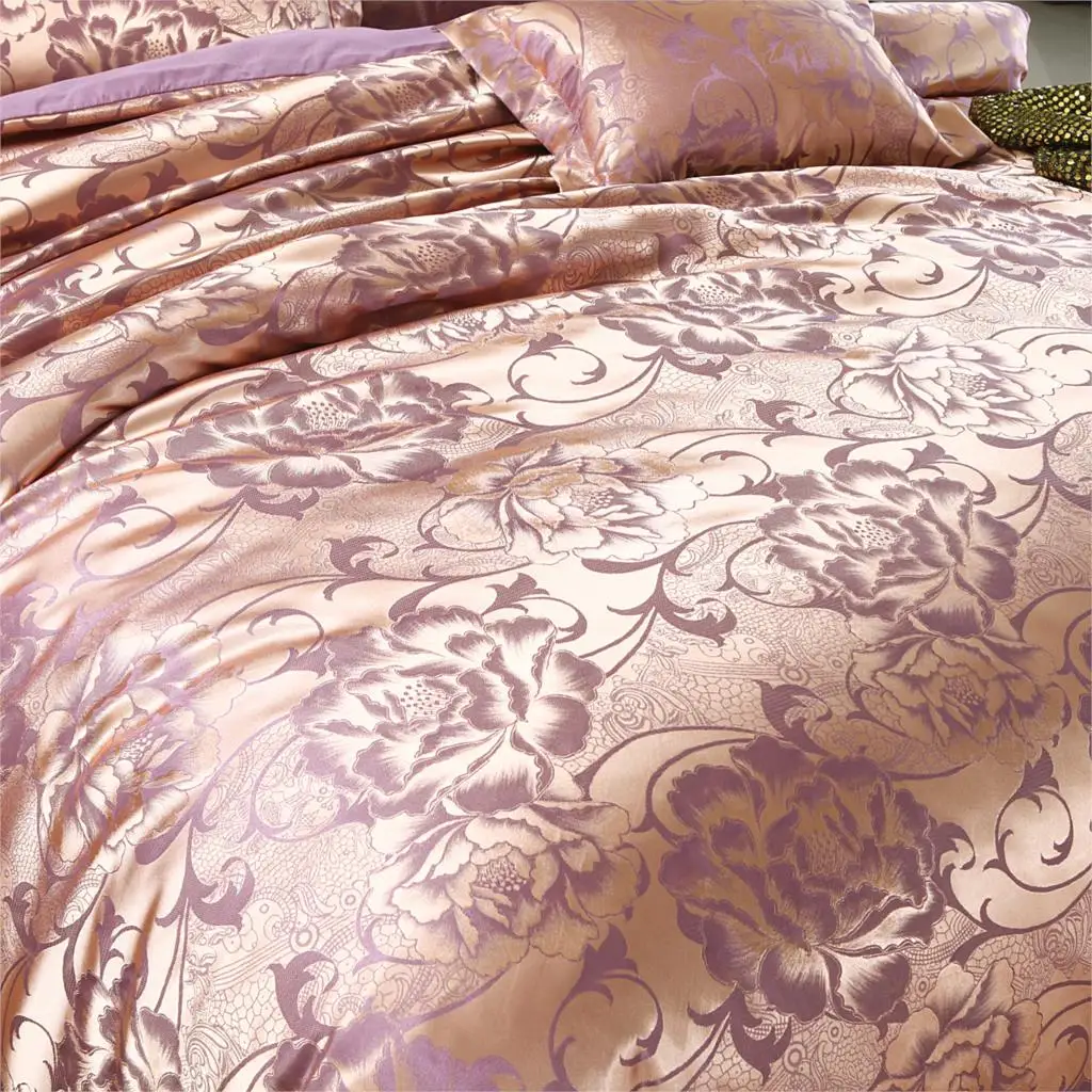 KELUO Свадебные Роскошные комплекты постельного белья жаккард queen/King size Пододеяльник Набор свадебное постельное белье Простыня