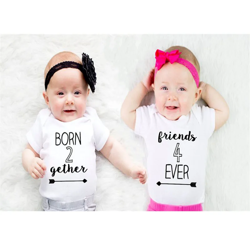 Боди для близнецов Born Together Friends Forever (комплект из 2 предметов) комбинезон и сестер с