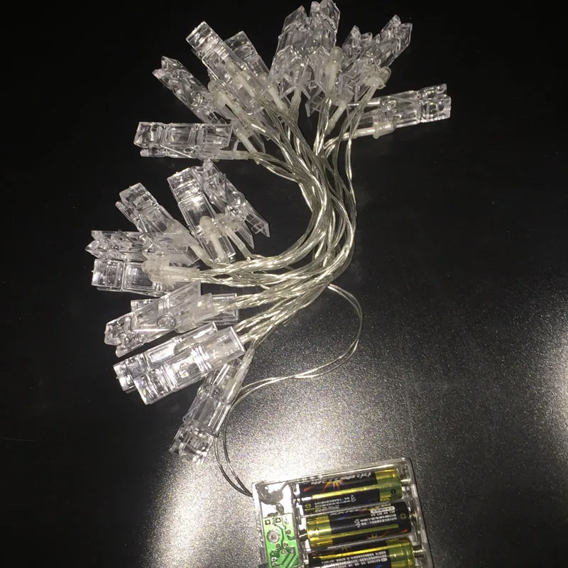 저렴한 LED 문자열 조명 참신 요정 램프 별이 빛나는 배터리 카드 사진 클립 Luminaria 축제 크리스마스 웨딩 장식 ZA5820