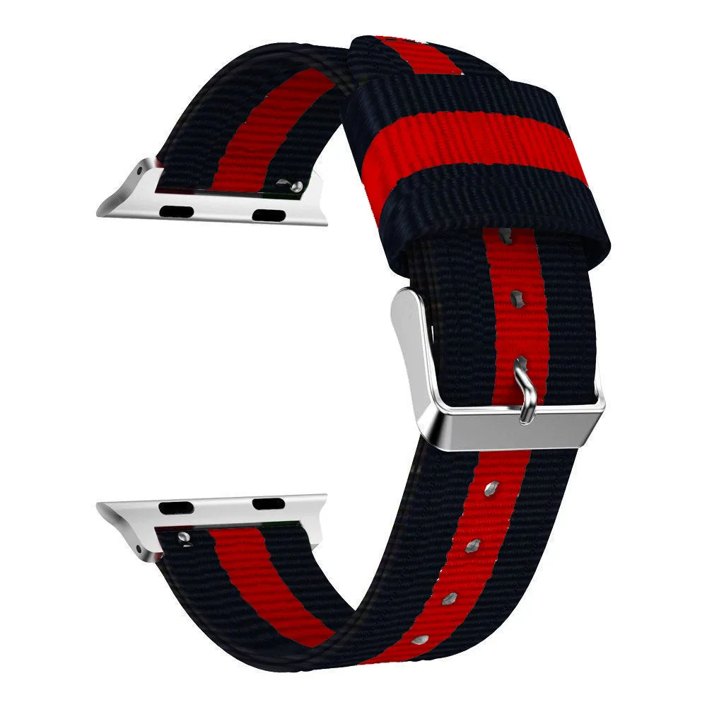 Разноцветные полосатые нейлоновые ремешки для Apple Watch band 4 5 44 мм 40 мм Браслет спортивный ремешок для IWatch серии 3 2 1 38 мм 42 мм