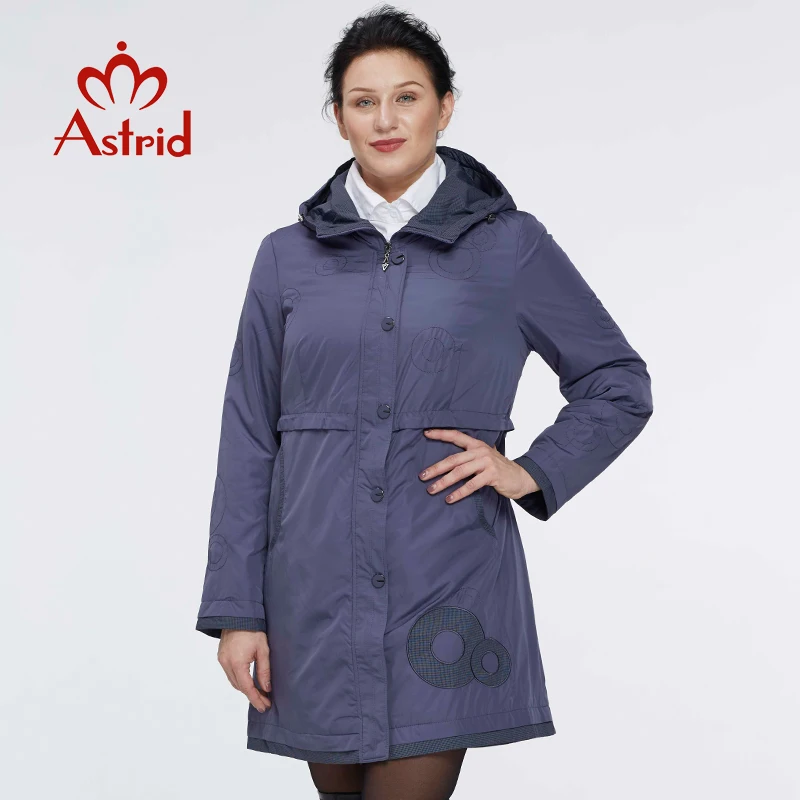Astrid 2019 Женский Тренч женский модный длинный рукав с вышивкой Повседневный