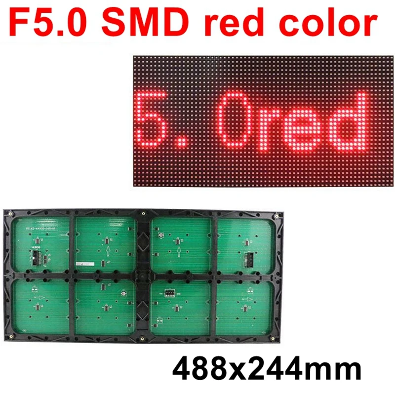 Монохромный СВЕТОДИОДНЫЙ экран P7.62 F5.0 SMD красного цвета для помещений модуль