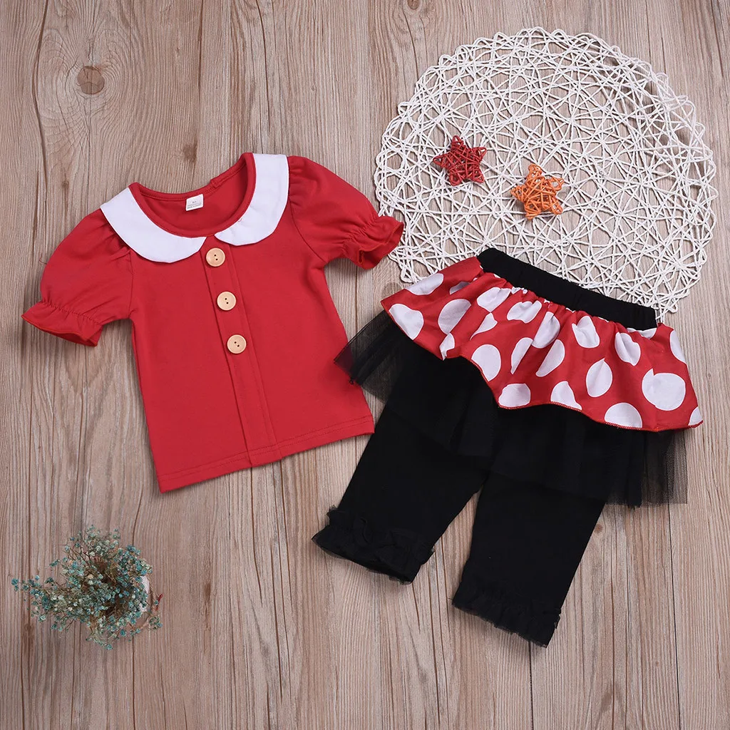 Комплекты летней одежды для маленьких девочек лето 2019 футболка с воротником в