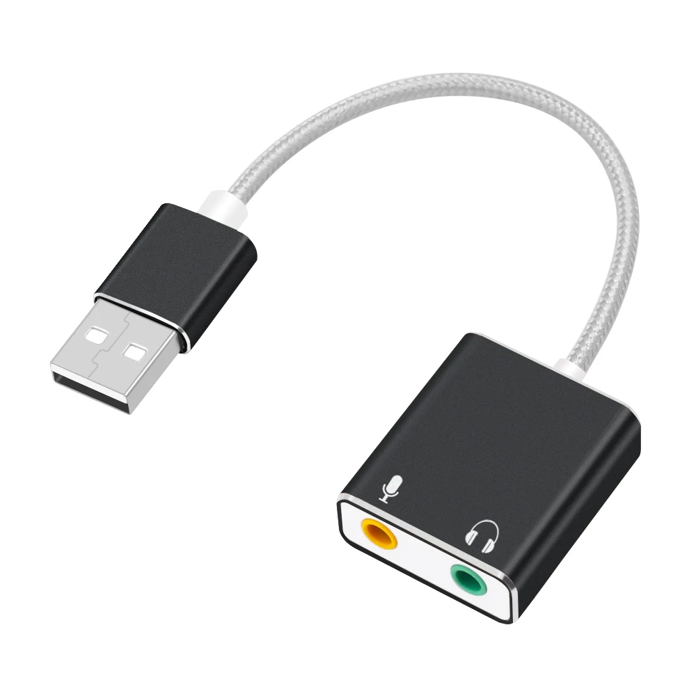 GOOJODOQ Внешняя USB Звуковая карта для наушников 3D стерео звуковая карта USB бесплатный привод Hi-speed Звуковая карта для Mac OS Windows