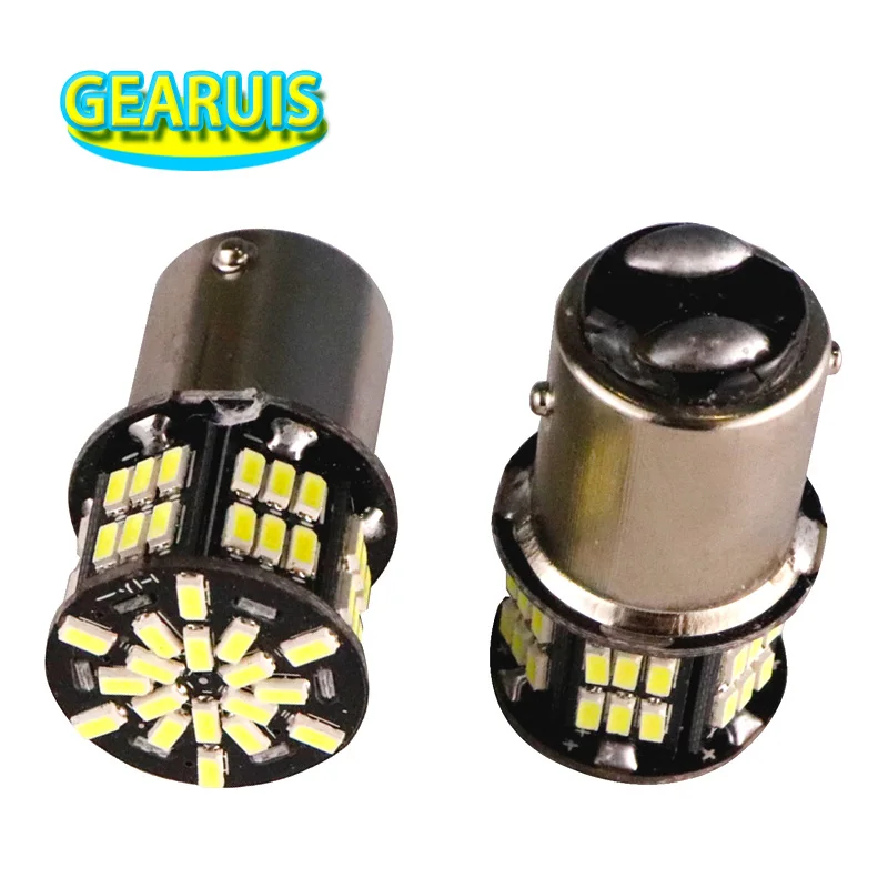 10pcs 1157 BAY15D Bulbs 54 led 3014 smd lamp 1156 ba15s bau15s Tail Signal brake Lights Red p21/5w car bulbs Light Source | Автомобили и