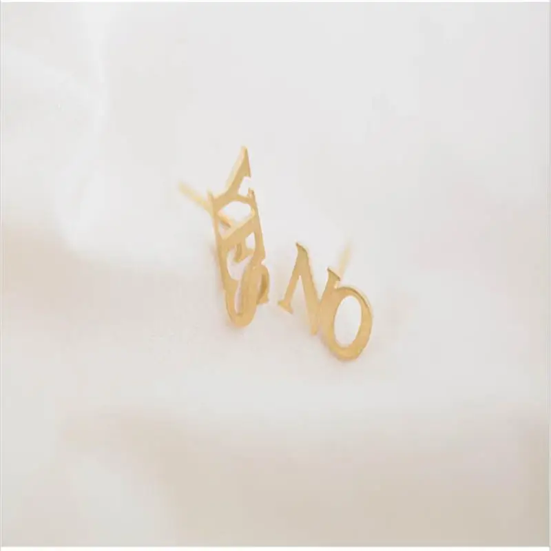 

Fashion cute yes and no Post Stud earrings