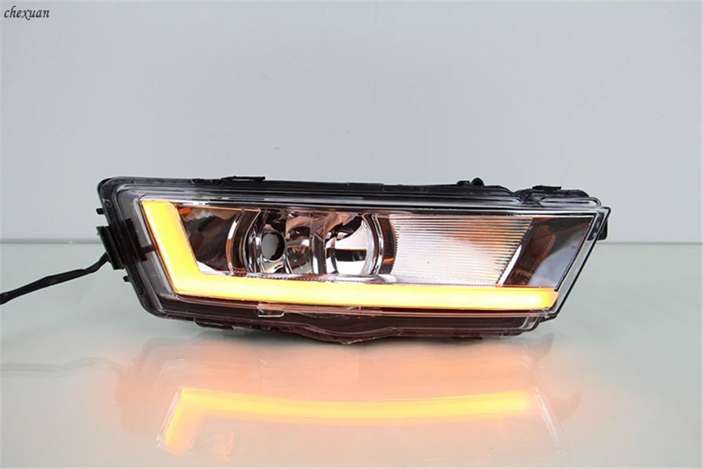 CSCSNL 1 компл светодио дный LED DRL габаритные огни дневного света с turnning желтый сигнальные лампы для Skoda Rapid 2013