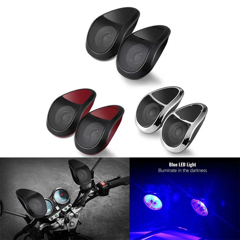 2 шт мотоциклетный аудио плеер Bluetooth колонки со светодиодный светильник MP3