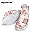 Женские ботинки с объемным принтом doгинthehole, модные теплые ботильоны на плоской подошве, с цветочным принтом, для зимы