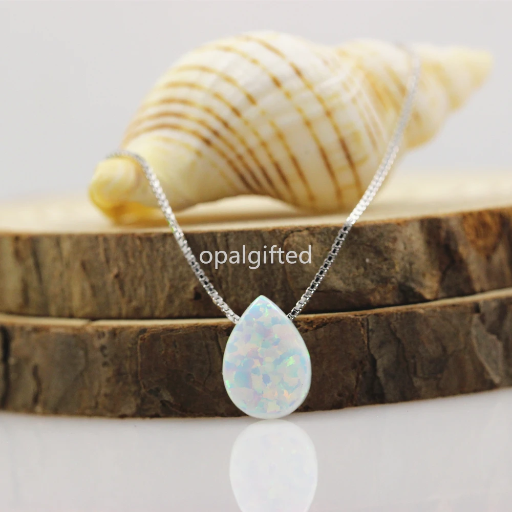 Ожерелье из серебра с каплей и опалом 1 шт./лот|opal necklace|sterling silver925 sterling silver |