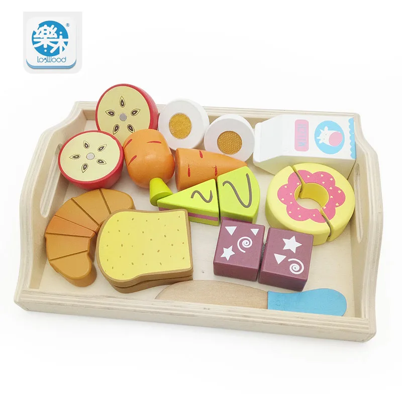 Детский деревянный набор игрушек для кухни вырезания послеобеденного чая
