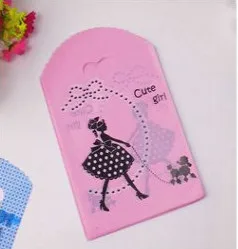 Пластиковые мини-пакеты для девочек, 50 шт.лот, 9 х15 см, 2017