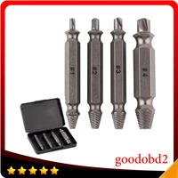 double side drill out damaged screw extractor drill bits out remover broken bolt stud removal tool kit 4pcs1 2 3 4 with case