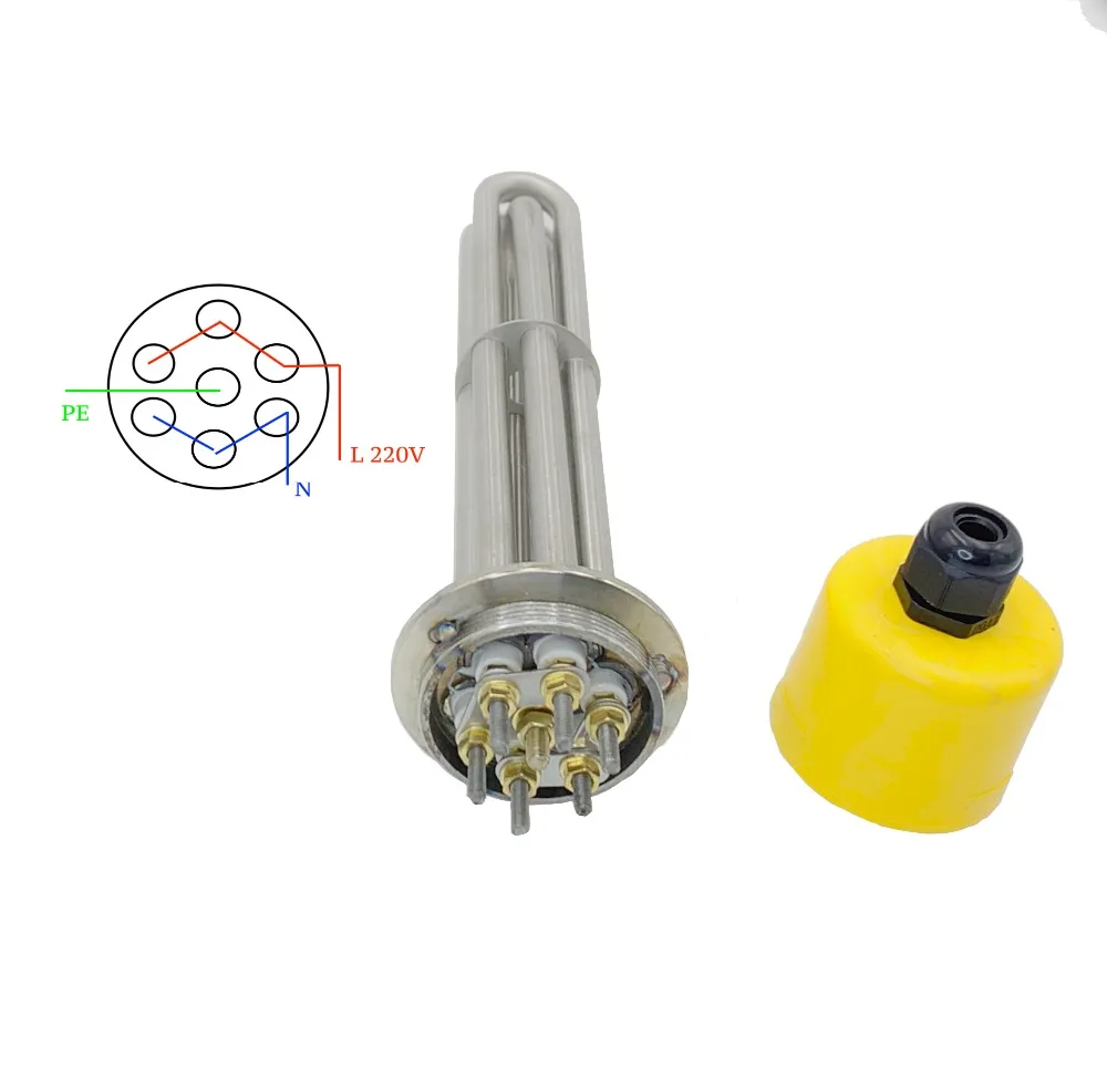 Электрический нагреватель 220 В/6000 Вт соединение с зажимом 2 дюйма od64мм.