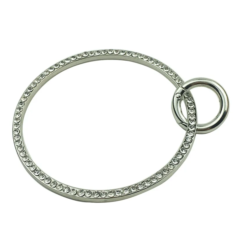 Silver 9 см круглые ручки для сумок металлическая сумочка со стразами кольцо ручка для сумки делая ручку Замена DIY ремесла - Цвет: Silver