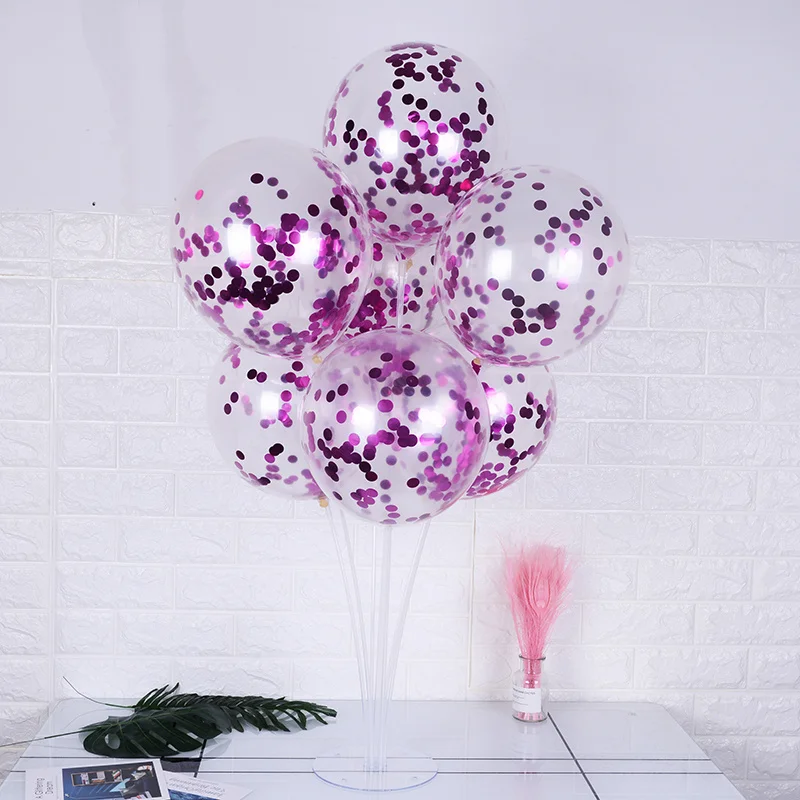 Воздушные шары с конфетти 10 шт./лот из розового золота прозрачные подставкой для