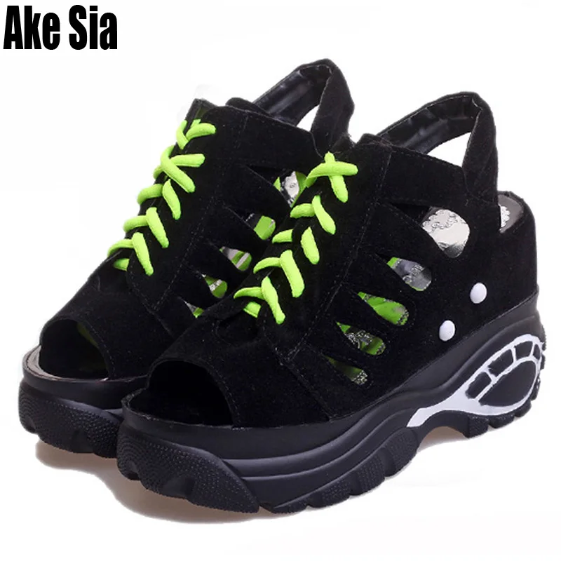 Летние женские модные сандалии гладиаторы на шнурках с открытым носком толстой