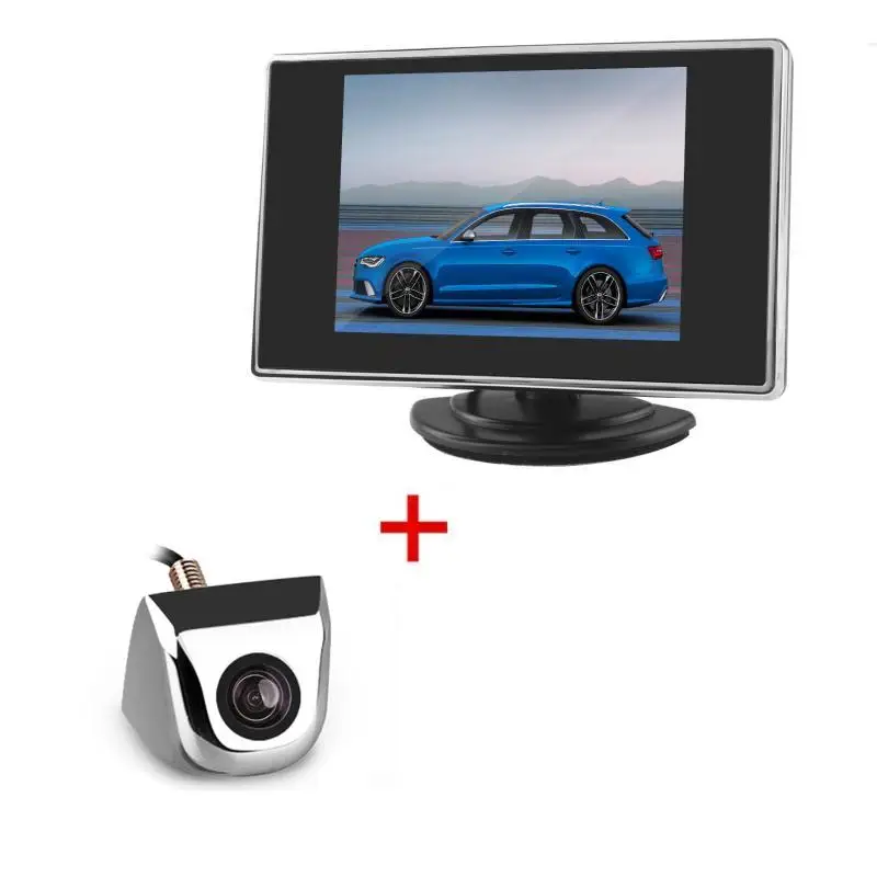 Monitor and E366S XYCING 3,5 дюймовый автомобильный монитор заднего вида для камеры заднего вида - Цвет: Monitor and E366S