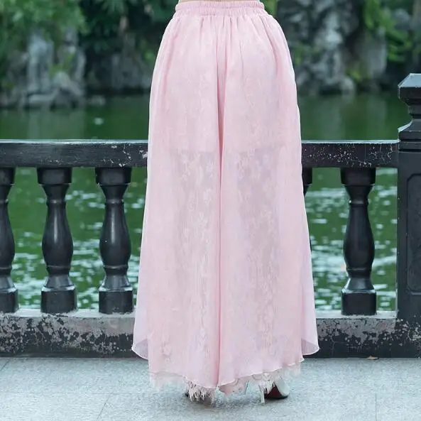 Розовые этнические брюки для женщин Осенние богемные хиппи в таиландском стиле