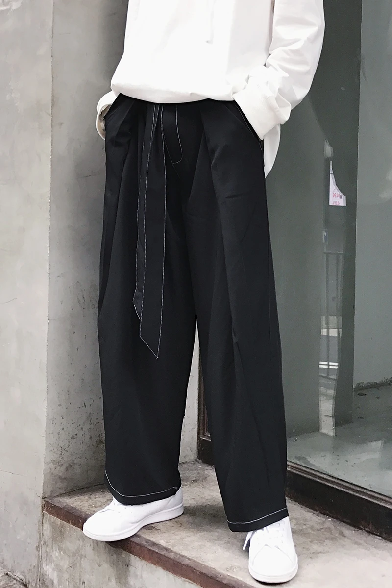 

Men's loose straight nine-point casual pants Japanese style men's wide leg pants Korean version. S-6XL