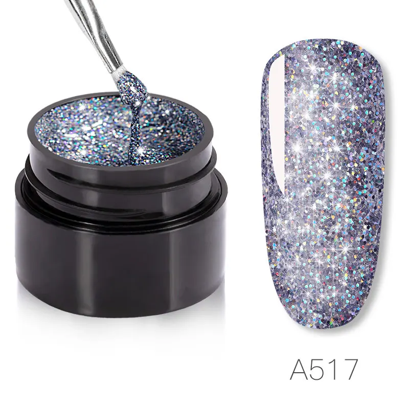 RFA517 ROSALIND 5ML Блестящая радуга втирка для ногтей гель лак для ногтей все для маникюра гель лак с блестками маникюр - Цвет: RFA517