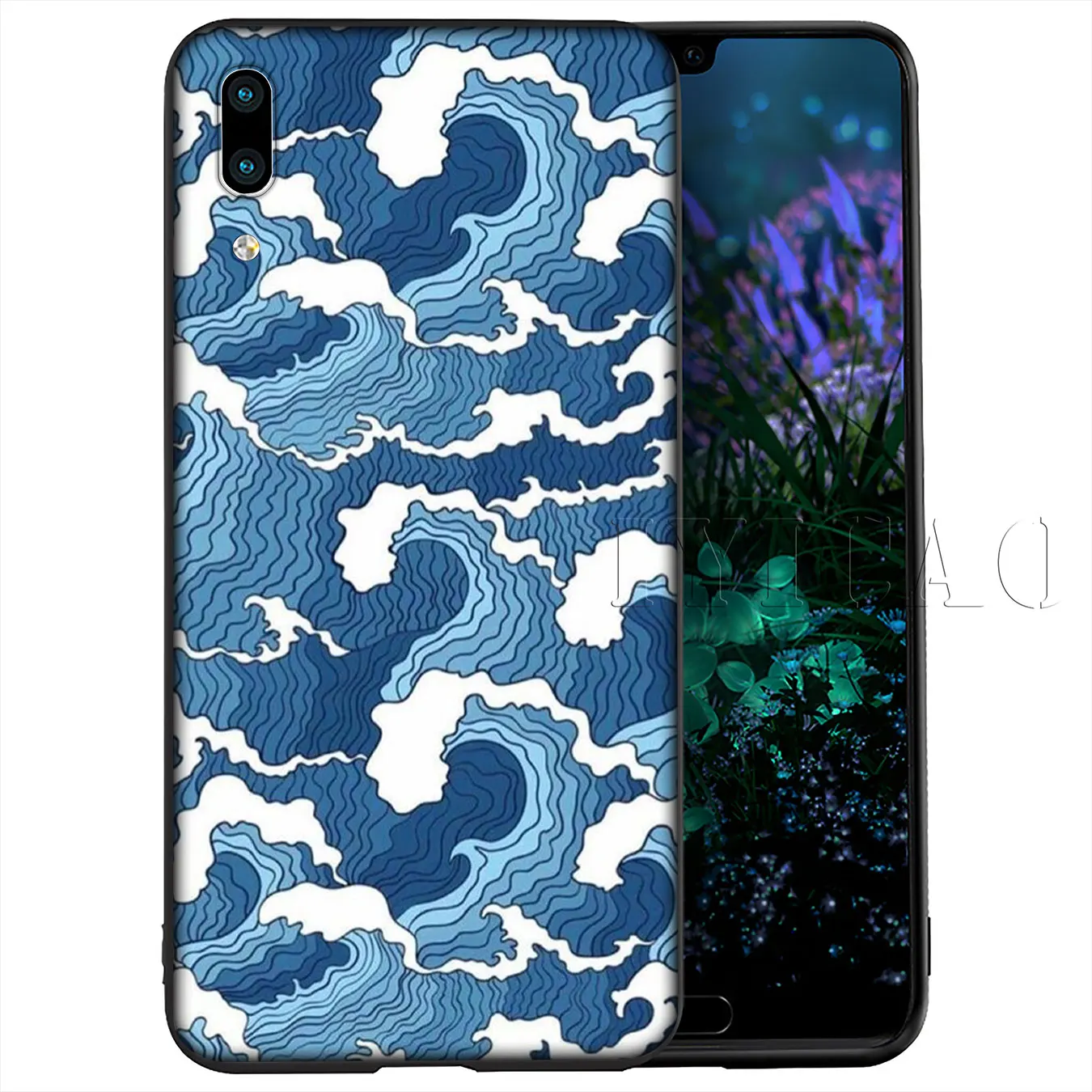 IYICAO The Great Wave Off Kanagawa Soft Case for Huawei Y9 Y7 Y6 Prime 2019 Cover Honor 20 8C 8X 8 9 9X 10 Lite 7C 7X 7A Pro |