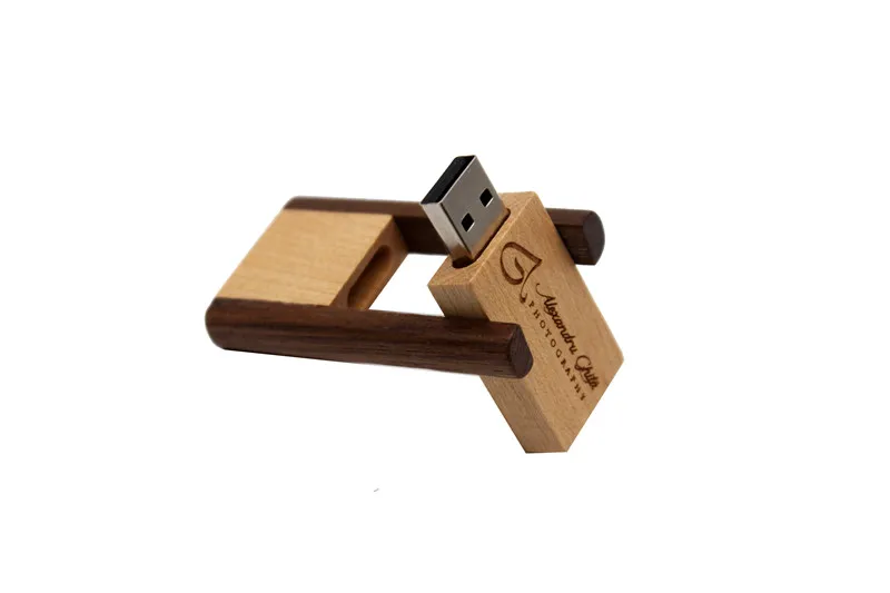 JASTER(более 10 шт бесплатный логотип) Вращающийся деревянный USB флэш-накопитель 4 ГБ 8 ГБ 16 г 32 Гб U диск фотография свадебный подарок