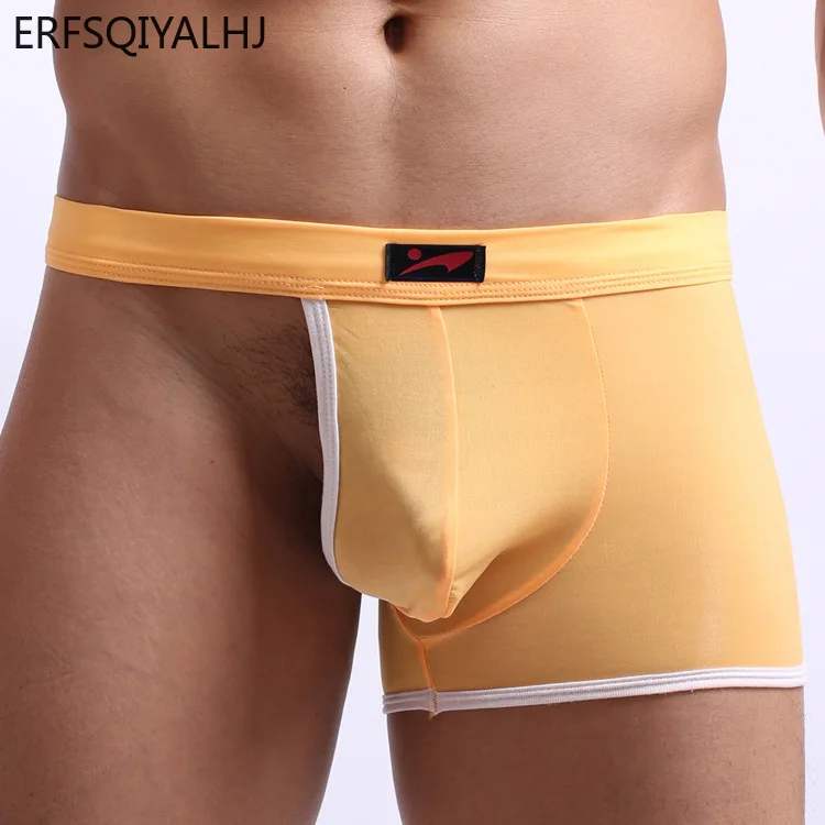Тонкие Эротические трусики сексуальные полые трусы-боксеры из ледяного шелка