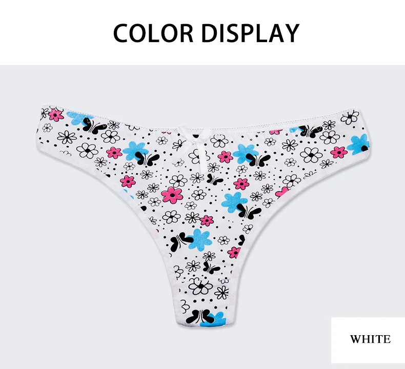 FUNCILAC стринги Для женщин пикантные Цветочный принт стринги T-back бесшовные Intimates кружевное нижнее белье Мягкие Трусики Трусы Нижнее белье 5 шт./лот