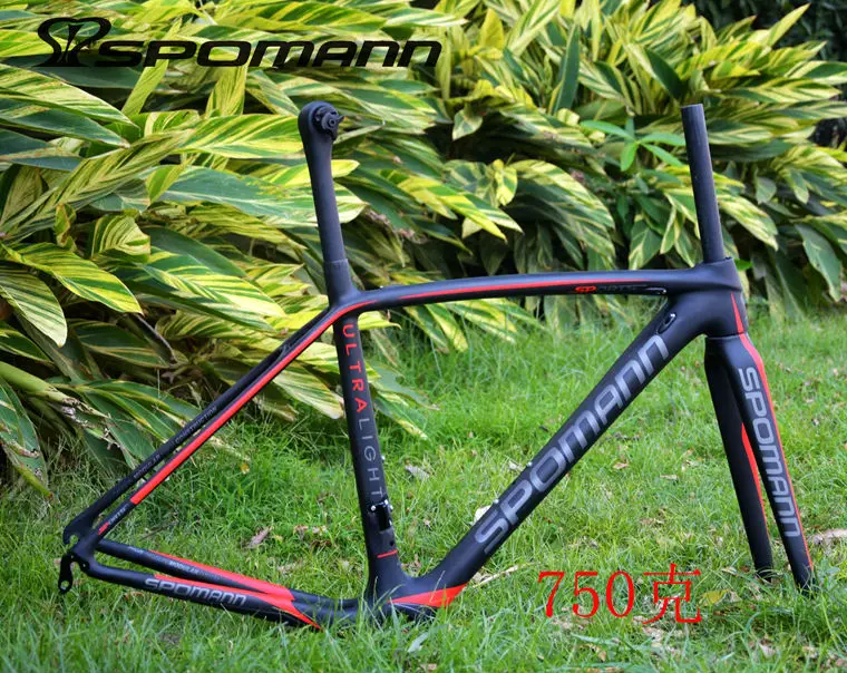 Newest lightest SPOMANN красный зеленый 700C Дорожный велосипед матовая UD полный углеродного