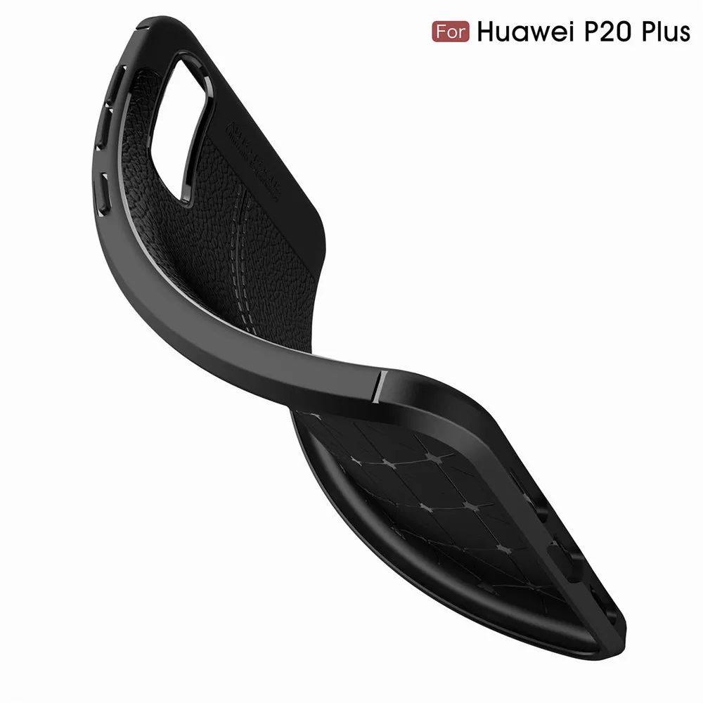 For Huawei P20 Plus Lite Hybrid Soft Matte Skin Litchi Texture Case Shockproof Bumper Business Cover Nova 3E P11 |