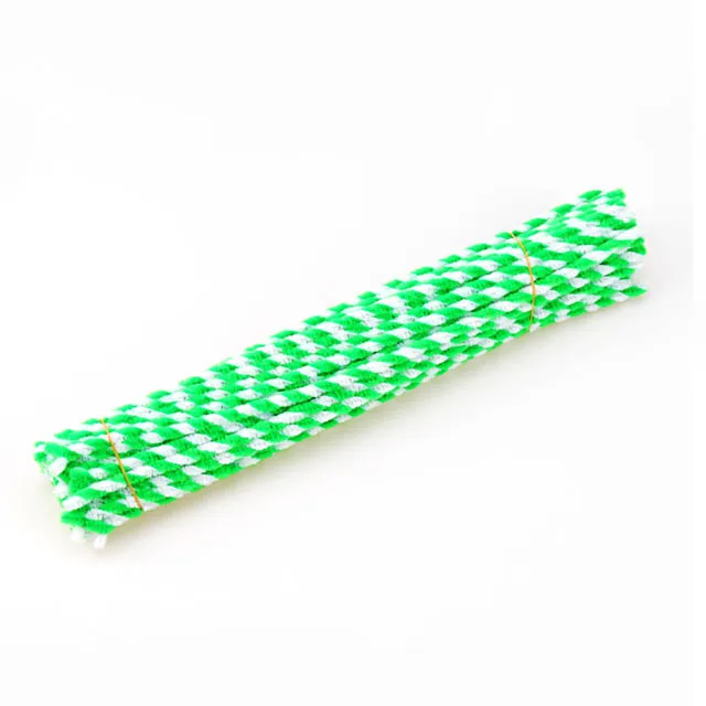 white green 50 шт синель стебли трубы, скрученный стержень, корень волос, ручной материал, аксессуары для поделок, Детские интеллектуальные игрушки - Цвет: white green