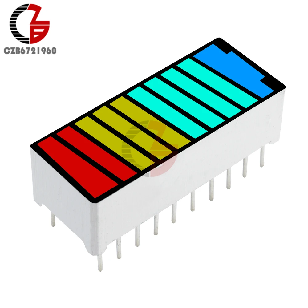 

Индикатор емкости литиевой батареи 18650, тестер, измеритель напряжения, вольтметр, 10-сегментный светодиодный индикатор, 4-цветный дисплей