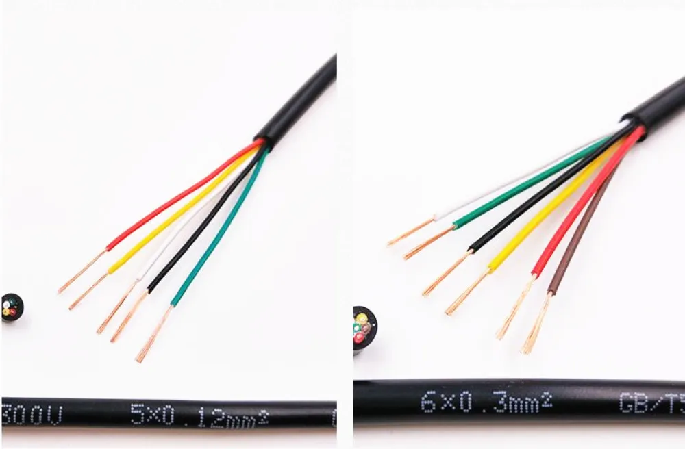 17 AWG 1MM2 RVV 2/3/4/5/6/7/8/10/12/14/16/18 ядер шпильки Медный провод электрический кабель RVV черного цвета