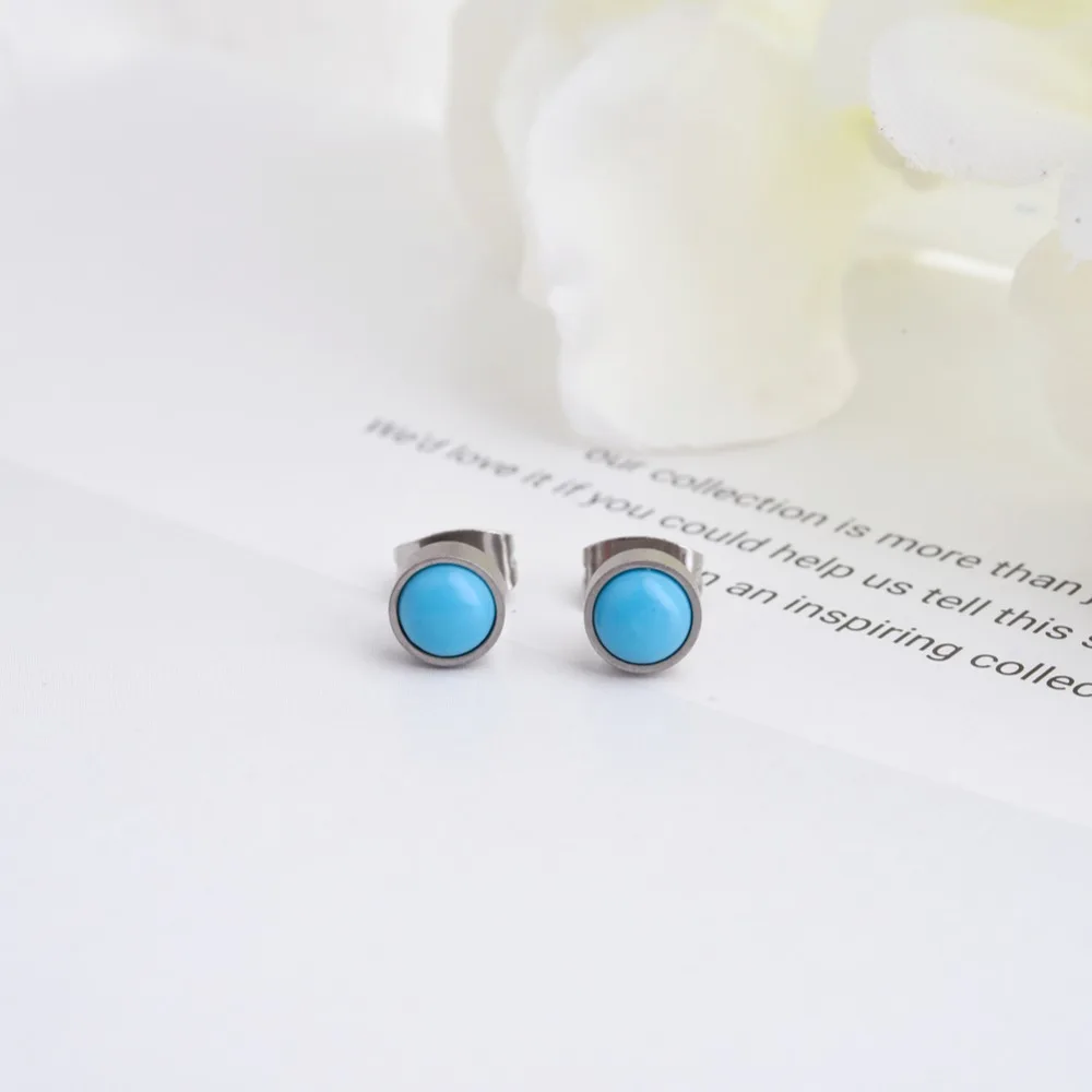 Новые простые маленькие 6 мм зеленые серьги в виде драгоценных камней для женщин