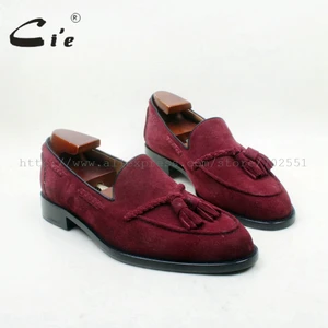 Cieмужские туфли из 100% натуральной кожи с круглым носком; Ручная работа; Замшевые слипоны с кисточками;  лоферы; 160