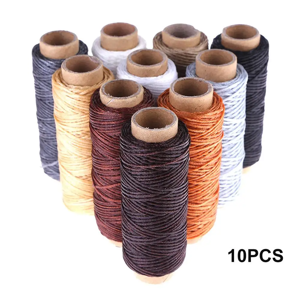10PcsC 10 шт. Швейные восковые нити 50 м 150D DIY Кожа ремесло строчка шнур нить для ремесла ремонт обуви швейные инструменты - Цвет: 10PcsC