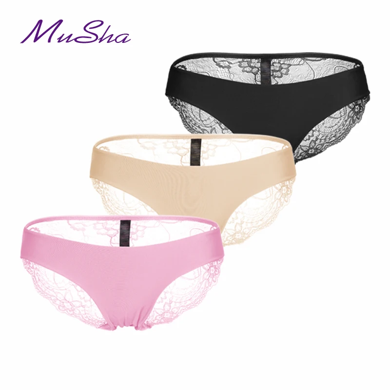 3 штуки в партии! Горячая распродажа! Сексуальные кружевные трусики бесшовные