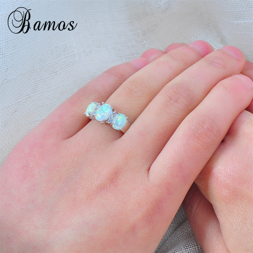 Кольцо женское из белого золота с опалом и кристаллами|fire opal ring|opal ringring for |