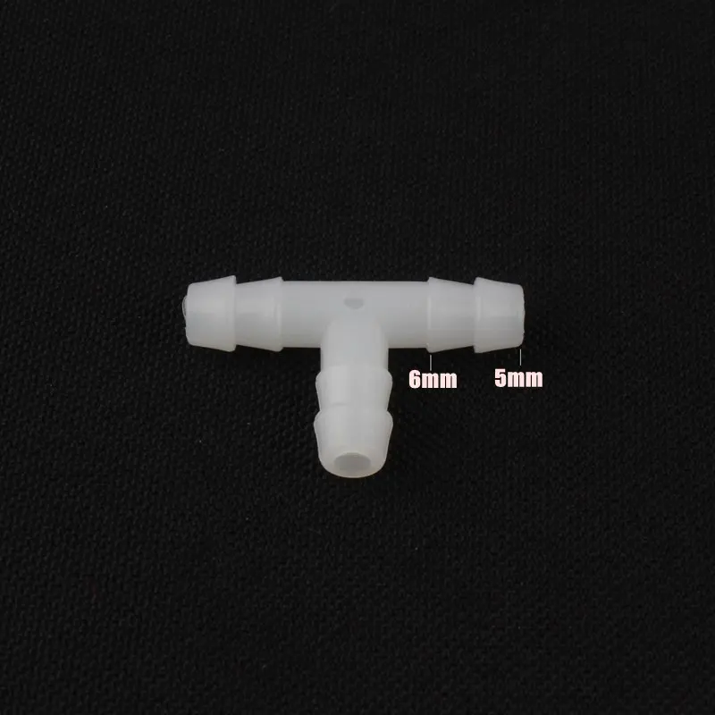 5mm 5 шт. NuoNuoWell 4 мм~ 12 мм шланг PE идентичные Т-образные разъем аквариумный воздушный насос фитинги воды резервуар, аквариум адаптер орошения сада - Цвет: 5mm