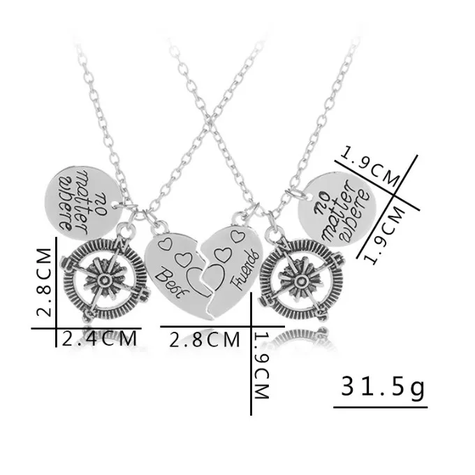 2017 Best Friend Compass Necklace Valentine Gift Couple Set Choker Christmas Gifts | Украшения и аксессуары
